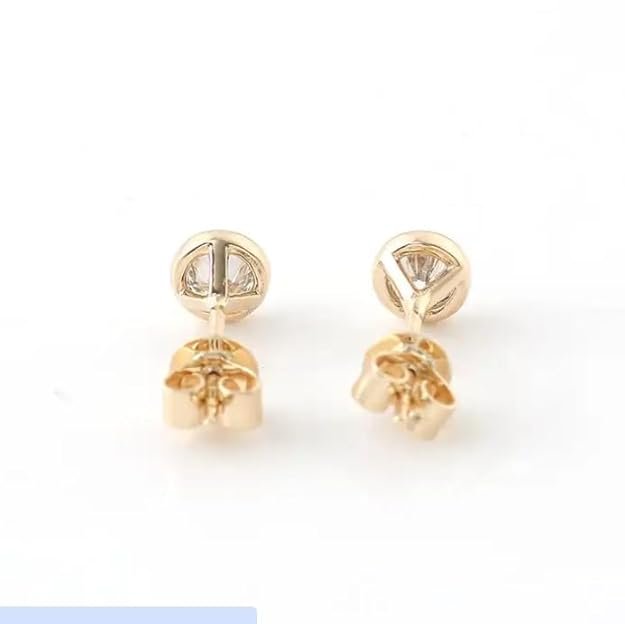 Royal Gems Moissanite Ear Studs Pure Gold Earrings For Women Girls AAA+++ Grade Clarity D Color Asli Heera Stone Original Certified - Image 2