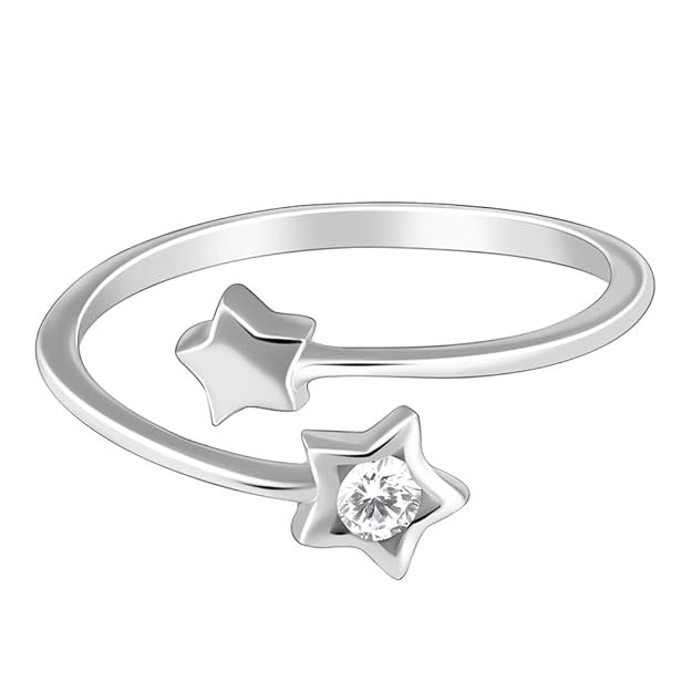 GIVA 925 Silver Superstar Ring, Adjustable