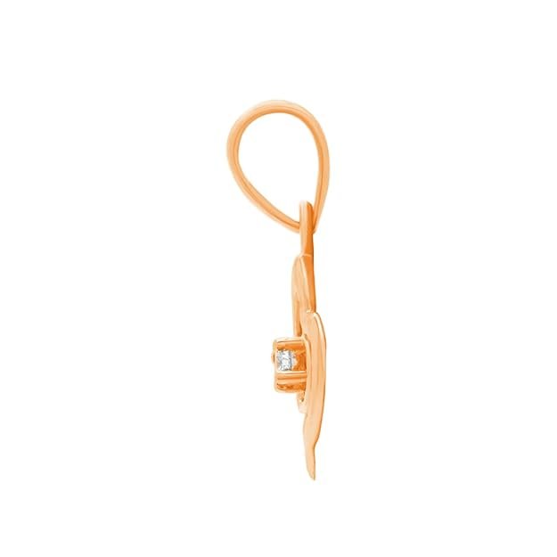 Twinned Hearts Rose Gold Charm Diamond Pendant for Women - Image 4