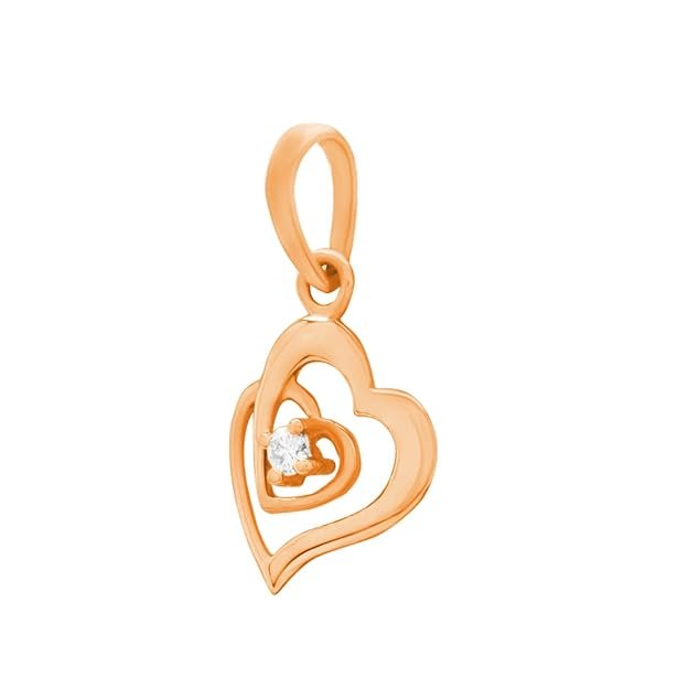 Twinned Hearts Rose Gold Charm Diamond Pendant for Women - Image 2