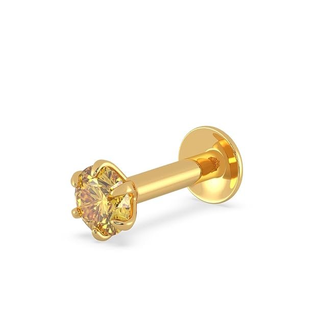 Yellow Gold Nose Pin for Women 22 k | 22k BIS Hallmark (916) Nose Stud for Women and Girls with Piercing