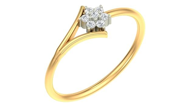 Kesav 18K Gold And Diamond Womens Casual Ring | Ladies Flower Ring For Special Occasion | BIS Hall Mark Certified Gold And Diamond Jewellery