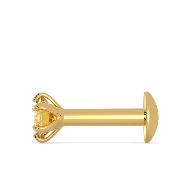 Yellow Gold Nose Pin for Women 22 k | 22k BIS Hallmark (916) Nose Stud for Women and Girls with Piercing - Image 3