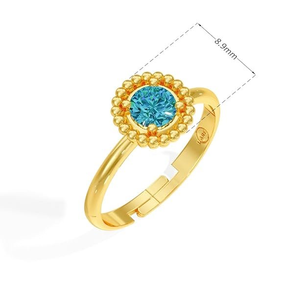 Sterling 18K Gold and Rose Gold Plated Beaded Glow Ring - Image 3