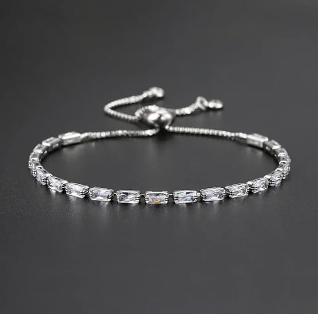 Nilu's Collection Stylish Cubic Zirconia American Diamond Adjustable Bracelet For Women & Girls Bracelet - Image 3