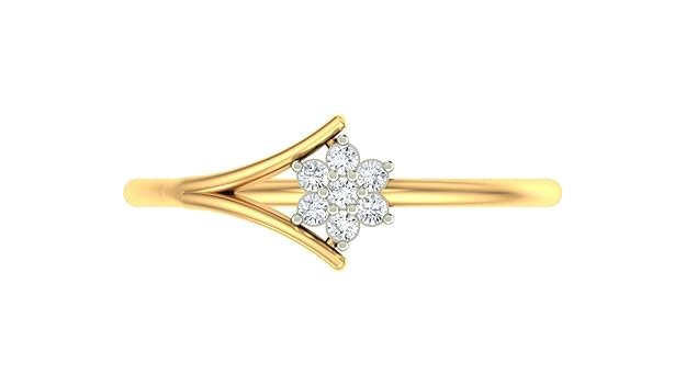 Kesav 18K Gold And Diamond Womens Casual Ring | Ladies Flower Ring For Special Occasion | BIS Hall Mark Certified Gold And Diamond Jewellery - Image 2