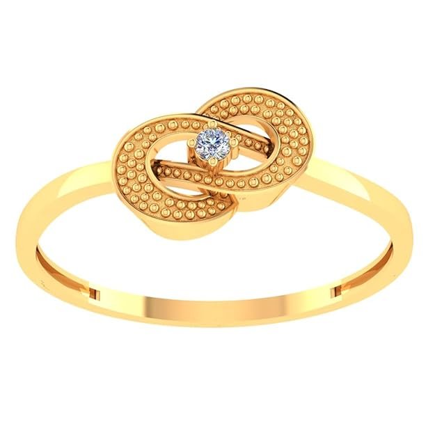 Eterna Knot 14KT (585) Yellow Gold and Certified Natural Ring for Women - Image 2
