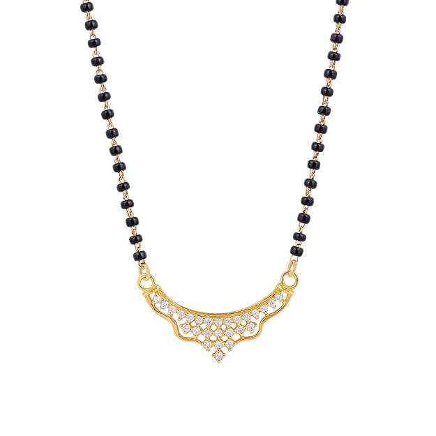 MAIRA 925 Silver Kala Mani Swiss Zirconia Mangalsutra | Tanmaniya | Thali Minnu for Women