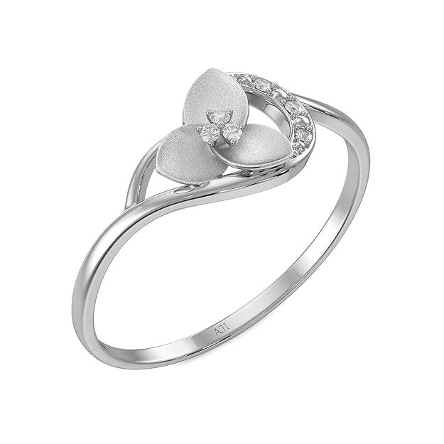 Metal 950 Platinum and Diamond Ring for Girls