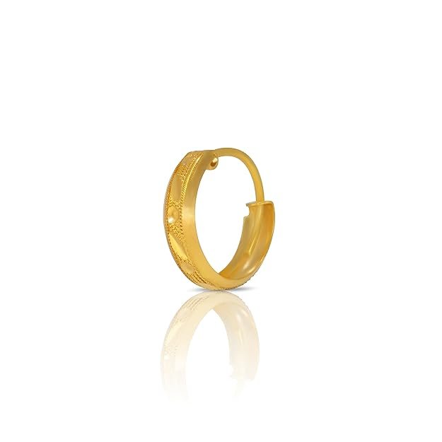 22K Hallmark (916) Purity Yellow Gold Design Flat Ring Stud - Image 3