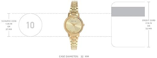 Sonata Quartz Analog Gold Dial Gold Metal Strap Watch for Women - Image 3