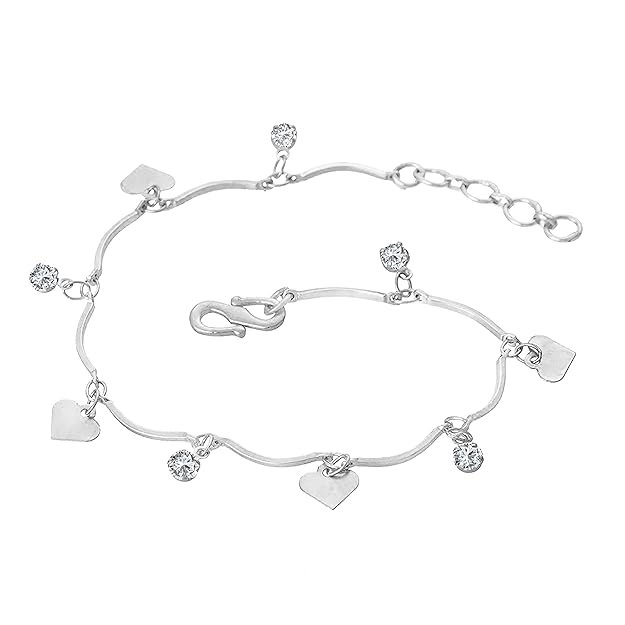 Adjustable Bracelet with Butterfly and Cz American Diamond Charm Valentine Gift Bracelet for Girls & Women