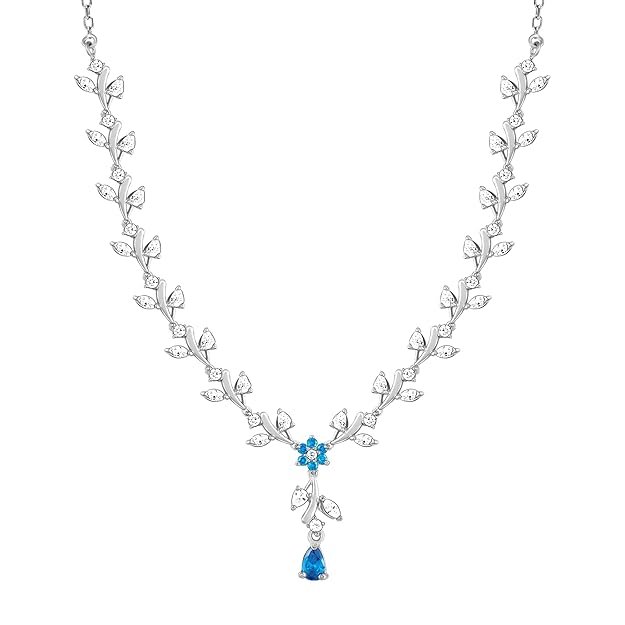 GIVA 925 Silver Blue Daisy Necklace | Women & Girls