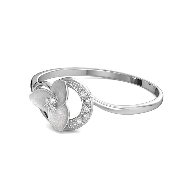 Metal 950 Platinum and Diamond Ring for Girls - Image 3