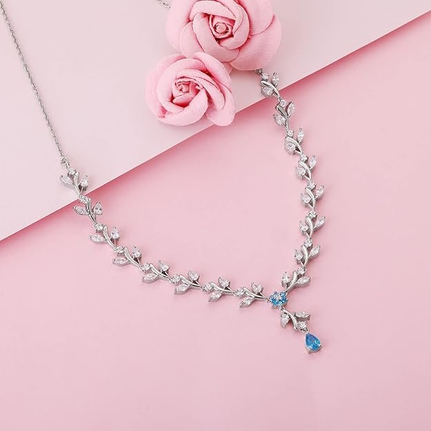GIVA 925 Silver Blue Daisy Necklace | Women & Girls - Image 4
