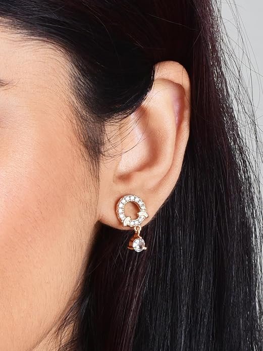 Earrings with American Diamonds For Women and Girls| Office Wear | Lightweight - Image 3