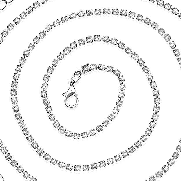 Peora Silver Cubic Zirconia Studded Body Chain Kamarbandh Dress Belly Waist Chain Belt Jewellery for Women & Girls - Image 4