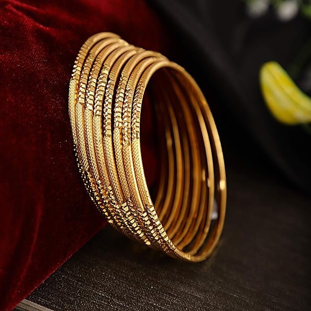 Shining Diva Fashion Latest Gold Traditional Bangles for Women and Girls - Image 2