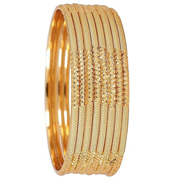 Shining Diva Fashion Latest Gold Traditional Bangles for Women and Girls - Image 4