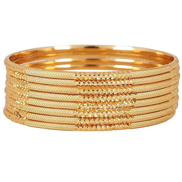 Shining Diva Fashion Latest Gold Traditional Bangles for Women and Girls