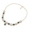ZAVERI PEARLS Green Colour Austrian Diamond & Artificial Stones Choker Necklace